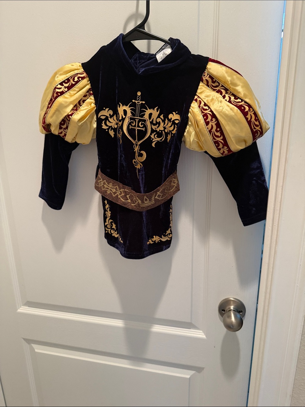Disney Velvet Prince Charming Costume - Navy and Gold top and cap